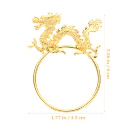 Luxshiny Chinese Dragon Napkin Rings, 4PCS Gold Metal Zodiac Dragon Napkin Holders Buckles, Serviette Towel Rings for 2024 Spring Festival New Year Party Table Setting Decor