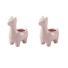 Flora Bunda 5" Empty Ceramic Llama,Set of 2, Pink