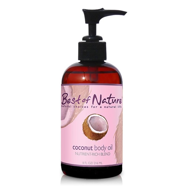 Best of Nature 100% Pure Fractionated Coconut Massage & Body Oil (8 oz)