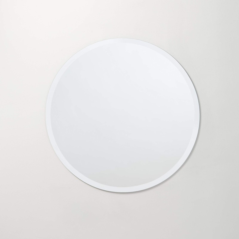 Better Bevel Frameless Round Mirror, 18" Diameter Circle Bathroom Wall