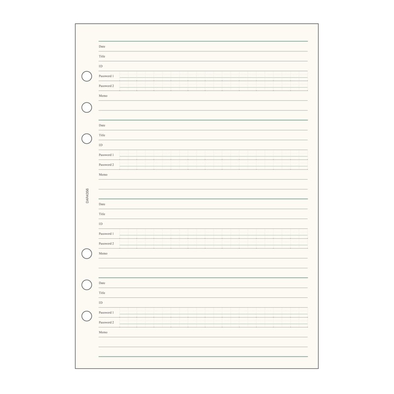 Raymay Fujii DAR4356 Personal Organizer, Refill, A5 Size, ID &