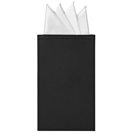 DEVPSISR Prefolded Pocket Square, Men's Suit Handkerchief Keeper(A White)