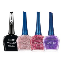 Juego de 4 esmaltes de uas MASGLO Brillos                                                                                                             