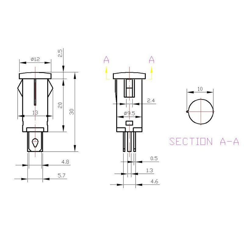 sourcingmap Neon Indicator Lights 220V, Dash Bulbs MDX-11A Red, 10mm