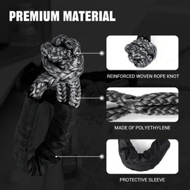 2PCS Soft Shackles 1/2 Inch x 22 Inch - 56,000LBS Break Strength
