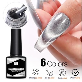 Kit cat eye gel polish,6 Brillo colores Esmalte ojo de gato para uñas,Romántica vía Láctea efectos para uñas,Nivel de entrada Esmalte de uñas Suave y 