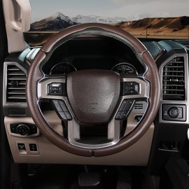 Steering Wheel Cover for Ford Truck F150/F-150 F250 F350 F450, Customized Steering Wheel Protector Cover for Ford 15.5-16 inch Large Size Pick-up Truck Steering Wheel Accessories