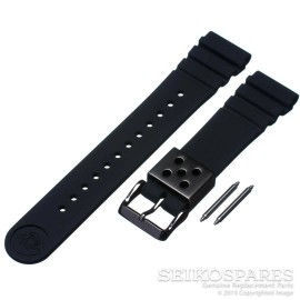 Seiko Watch Band Arnie SNJ028 H558-5009 Black Buckle 22 mm Silicone Rubber Strap