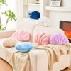 Uvvyui Lavender Shell Pillow, Seashell Decorative Pillows 3D Insert Beach