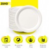 Zuvo Disposable Plates 50 Pack - 100% Compostable White Paper