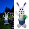 6.5FT High Easter Blue Bunny Holding Easter Egg Inflatable Yard