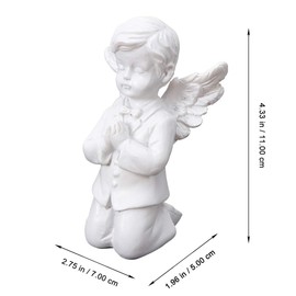 NUOBESTY 2pcs Resin Angel Figurines Praying Angel Boy Girl Statue Party Angel Action Figure Ornament Decorations