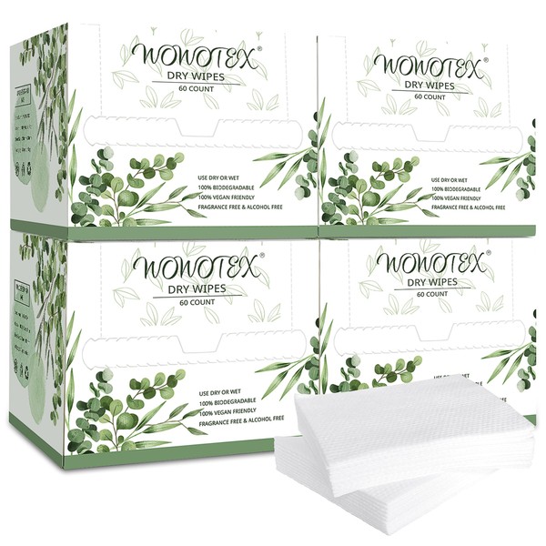 WOWOTEX WOWOTEX Disposable Face Towel Biodegradable Large Dry Face Wipes