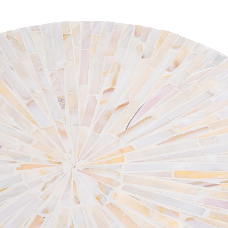 PEMAR 12.6” Handcrafted Mother of Pearl/Capiz Shell Lazy Susan–Rotating Centerpiece
