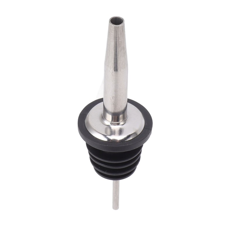 24pcs Stainless Steel Bottle Pourers with Black Plastic Cover Conical