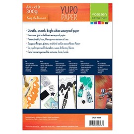 Florence Yupo Watercolour Paper - White - A4 Drawing Paper - Pack of 10 - Synthetic - Alcohol Ink Paper and Marker Paper for Watercolours - for Painting and Drawing - 216 gsm
