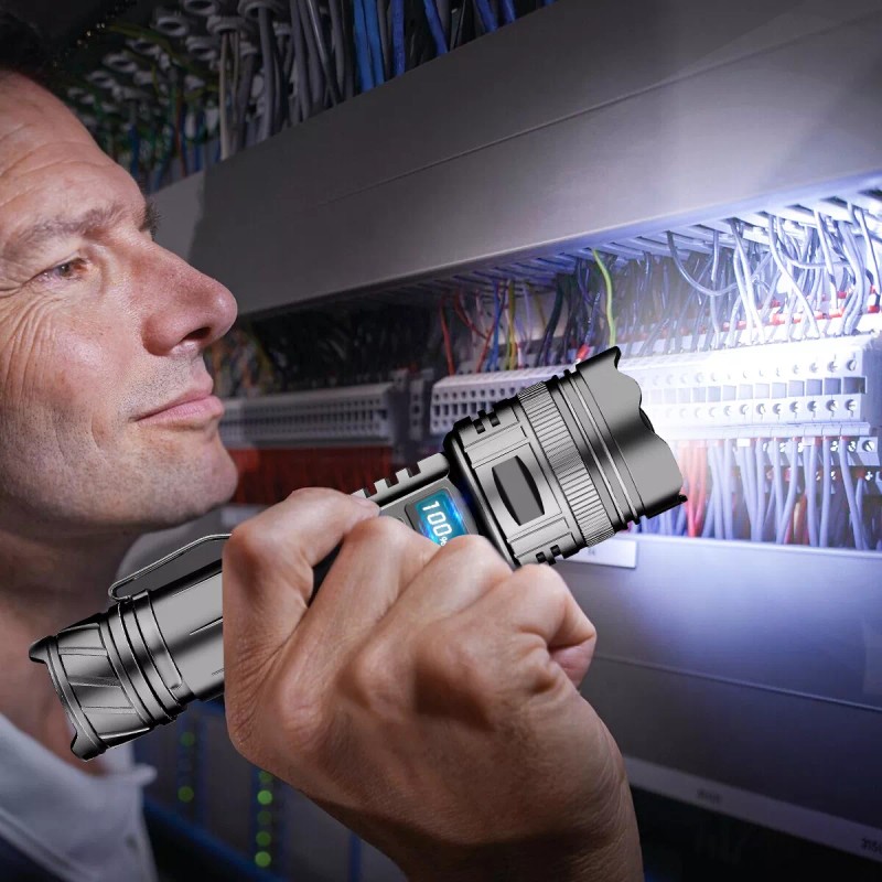 Garberiel 1000000LMS Powerful Rechargeable LED Flashlight Tactical 30W Zoom Torch