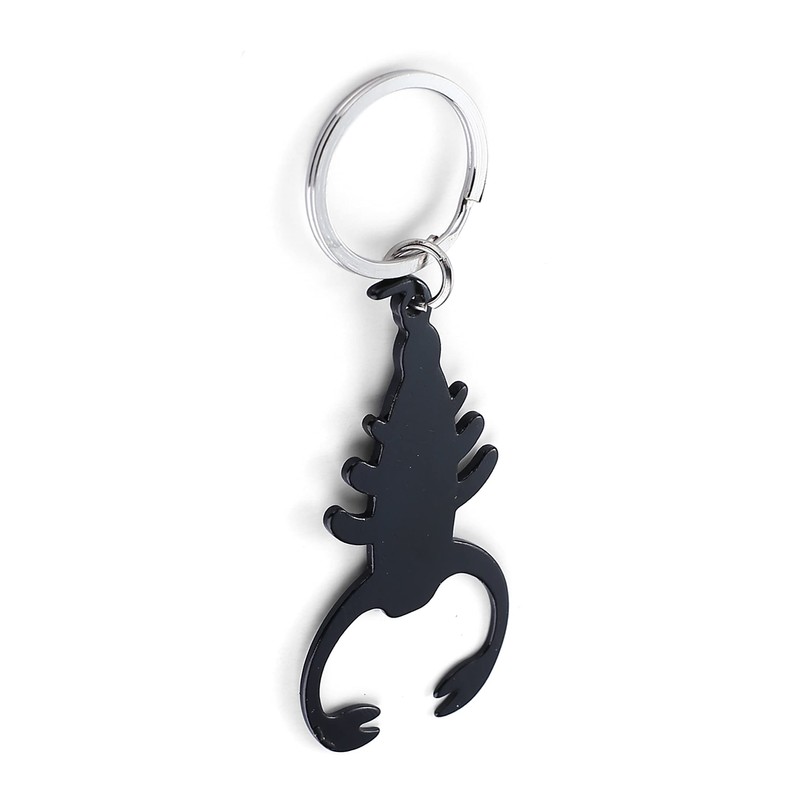 Komonee Scorpion Black Bottle Opener Key Chain Metal Wildlife Key