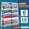 15 Gallon Large Storage Bags, 24" x 24" Clear Plastic