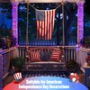 JMEXSUSS 2 Pack Red White and Blue Solar Lights, Each