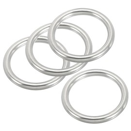 PATIKIL 4 Pcs Metal Rings 1.6 Inch 316 Stainless Steel Rings Marine Grade Multi-Purpose O Rings Welded Round Rings for Macrame, DIY Craft, Hardware, Belt, Dog Leash, 6x40mm