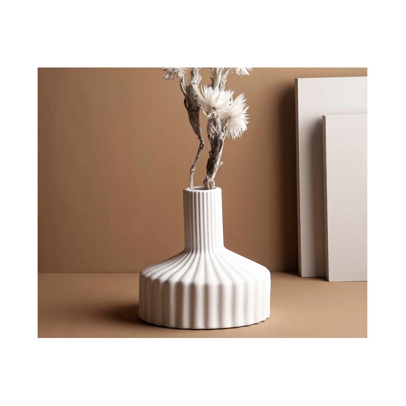 Storefactory SAMSET Large White Ceramic Vase