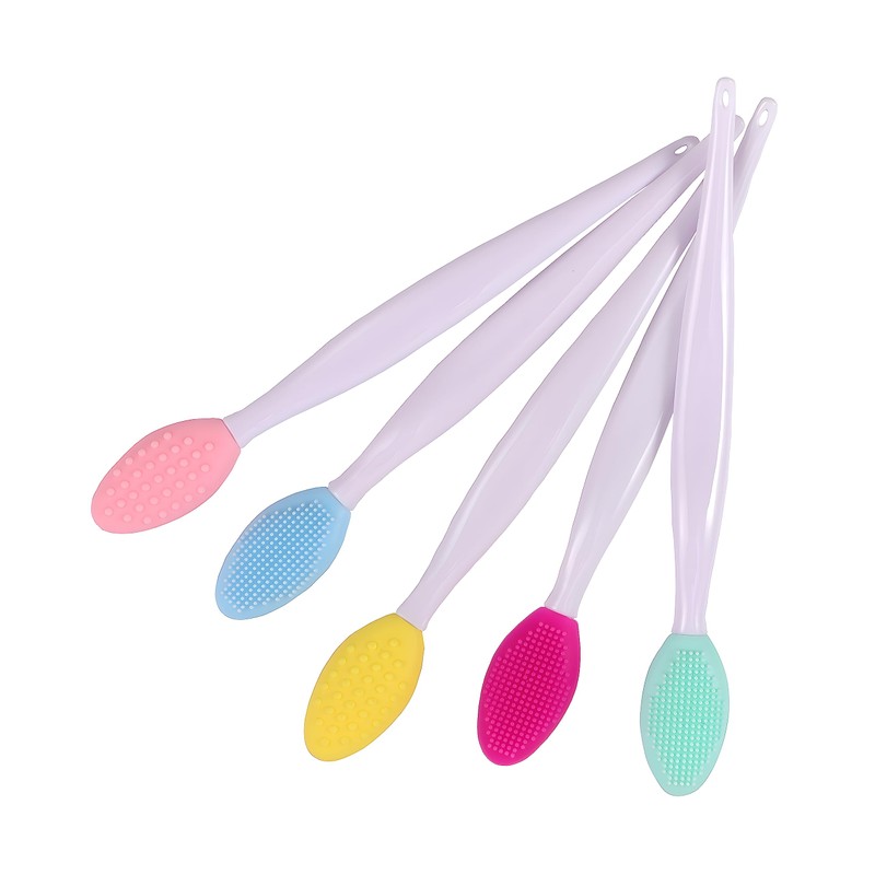10pcs Silicone Scrub Lip Brush, Double Side Lip Exfoliating, Nose