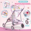 YIYBM Baby Doll Stroller Play Set with 12.5" Baby Doll,Dining