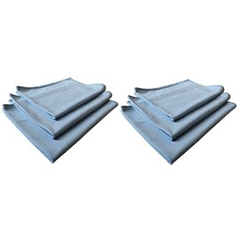 Real Clean 16x16 Blue Microfiber Window Glass Cleaning Towels (Pack of 6)