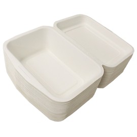 Nakamura ECO Sugarcane Fiber Food Pack, Large (Capacity 20.1 fl oz (600 ml) (50 Sheets), White