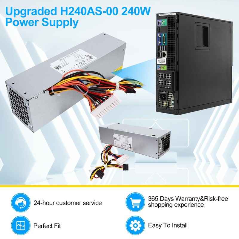 S-Union 240W Power Supply Unit Replacement for Dell OptiPlex 390