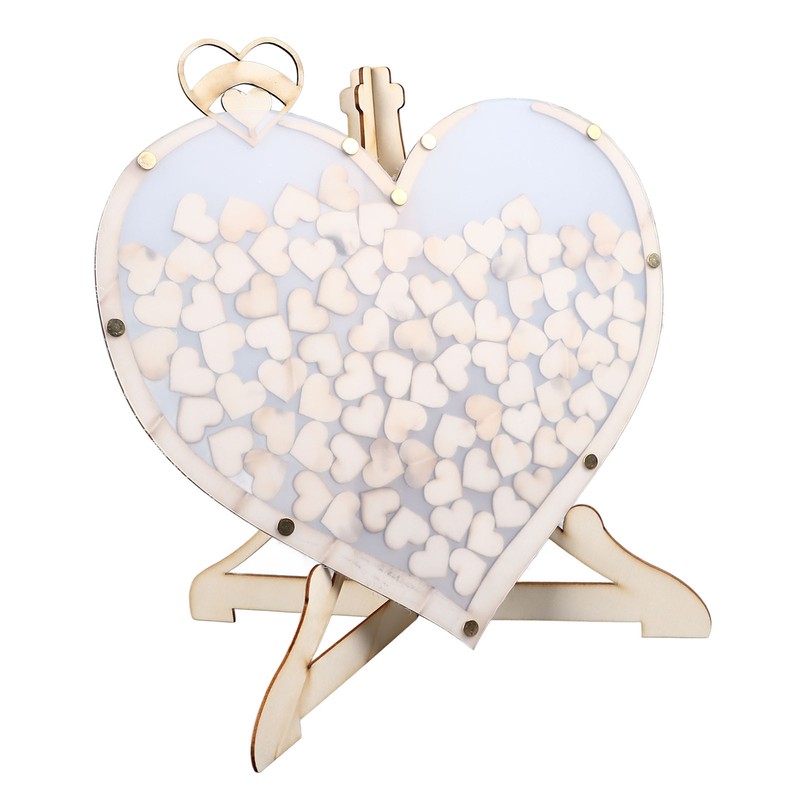 Wooden Wedding Frame Guest Book Drop Box with Stand 80