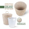 84ECO 3 Gallons White Wicker Trash Can with Lid and