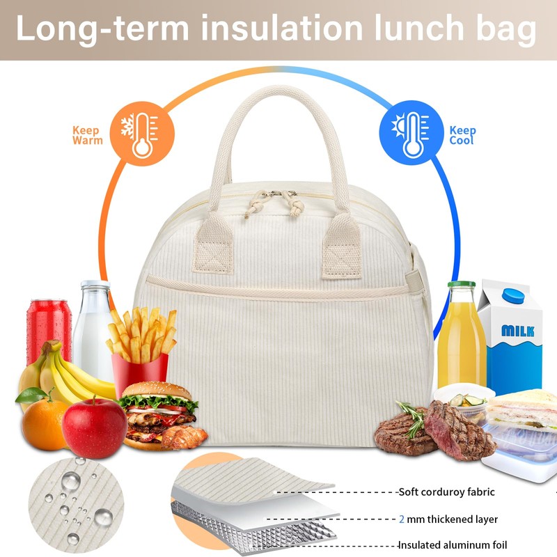 Carry bloom Lunch Box for Women, Insulated Lunch Bag Cute