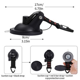 Suction Cups with Straps D Ring, Heavy Duty Suction Cups Anchor, Multipurpose Camping Sucker Cups Hooks for Home Outdoor Car Van Truck Awning Boat Tarp (5)