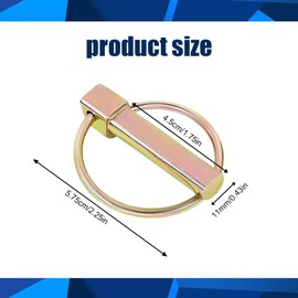 Lyxheth 4PCS Heavy Duty Lynch Pin Assortment Kit, 3 Point Hitch Pins, 7/16 Inch Round Pin Locks Trailer Gate Pin Trailer Coupler Pin Carbon Steel Linch Pins Lock Pin Clips for Trailers Trucks (11*45)