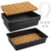 5 Pack Nursery Pots Trays with Removable Mesh Drainage Mat,