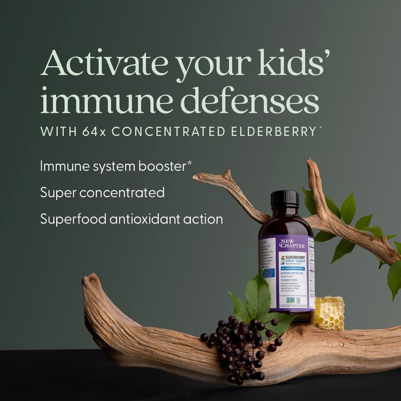 New Chapter Elderberry Kids Syrup, Advanced Immune Defense for Ages