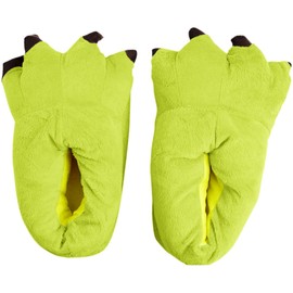 FashionFits Unisex Soft Plush Home Slippers Animal Costume Paw Claw Shoes Lime Green M
