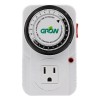 GROW1 120v Timer Single Outlet 24 Hour Grounded Heavy Duty
