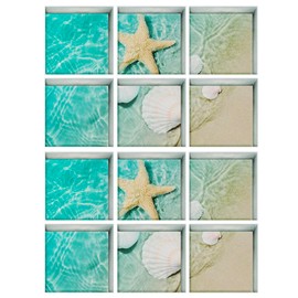 ZUYYON 12 Pcs Bathtub Non-Slip Stickers Stereoscopic Anti-Slip Shower Bath Tub Decals Self Adhesive Sea Themed Bathtub Appliques Shower Floor Mat Sticker Bathroom Decor (Shell)