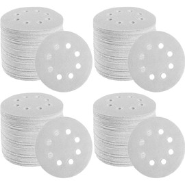 AIMALL 100x 123mm 5" 8-Hole Sanding Discs Hook Loop Orbital Sander Pads 80 120 240 Grit, Anti-Clog Zinc Stearate Coating for Dust Collection, High Initial Cutting Power