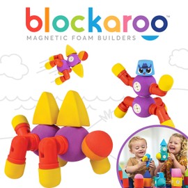 Blockaroo Blockaroo Magnetic Foam Building Blocks - STEM Construction Toy for Girls & Boys, Soft Foam Blocks Develop Early Learning Skills, The Ultimate Bath Toys for Toddlers & Kids - Critter Set