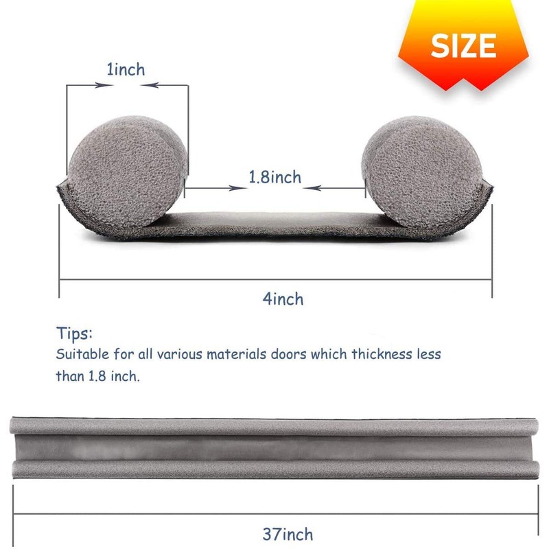 Under Door Draft Stopper 37 Inches Cuttable and Washable,Twin Door