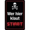 PC 300/413 Tin Sign with Skull Design 20 x 30