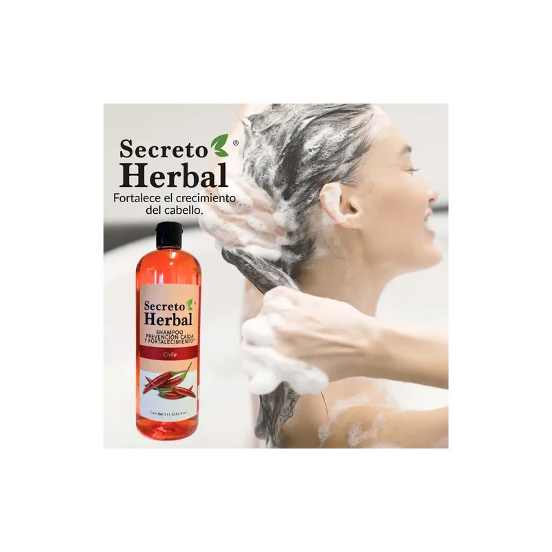 6 Pz Shampoo Secreto Herbal De Chile Prevención Caída Capilar