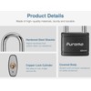 Puroma 2 Pack Keyed Padlock with 3 Keys, 1.1 Inch