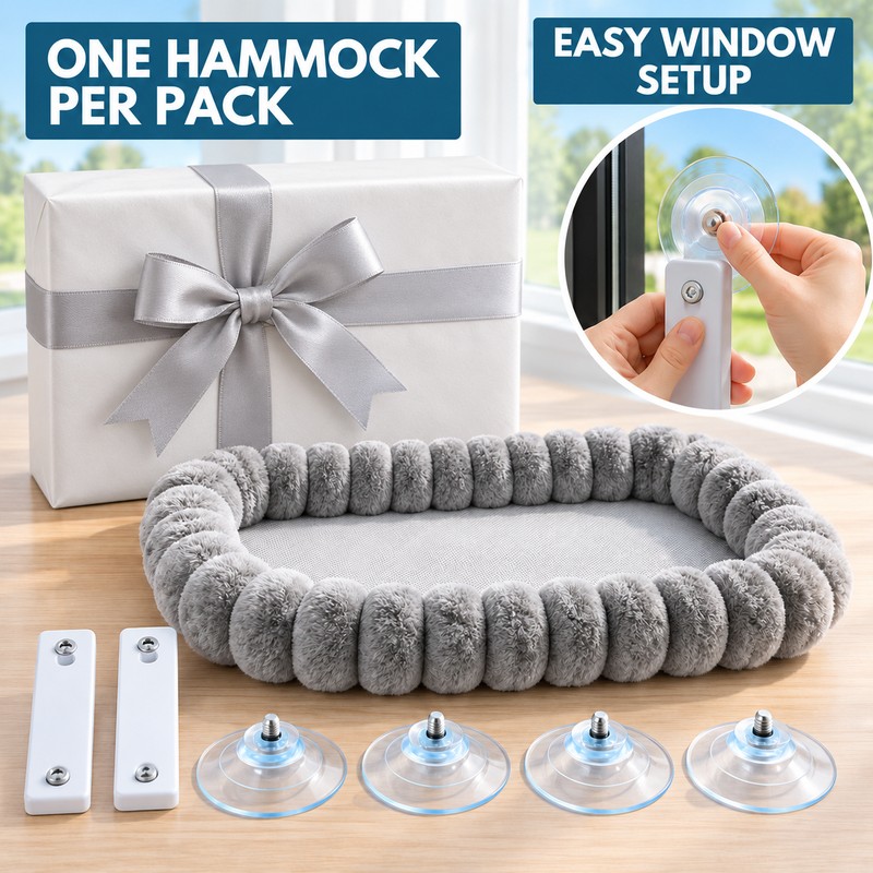 Cat Window Hammock for Indoor Lounging – Foldable Suction Cup