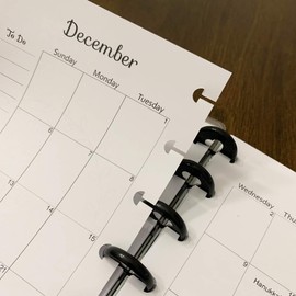 2026 Monthly Planner Calendar Refills for 7,8,9,11 Disc Mini, Classic, Skinny, Junior, Big size Discbound, Happy Planners, Loose-Leaf Inserts, 12 Month (11 Disc Letter, Puppy)