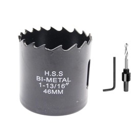 Laiwei Hole Saw 46 mm Bi-Metal Round Hole Cutter HSS Circular Saw Head, 1.8 mm Thick, Cutting Depth up to 38 mm, Suitable for Wood, Plastic, Plasterboard and Metal Pipes